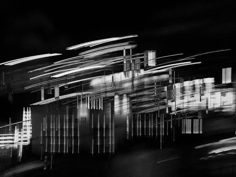 Abstract background of luminous lights on street